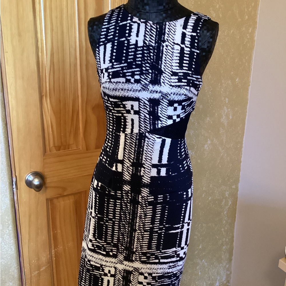 Trina Turk Black and White Geometric Dress